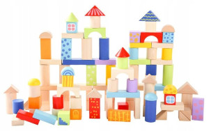 Zestaw Klocki Drewniane Edukacyjne Sorter 50 Szt