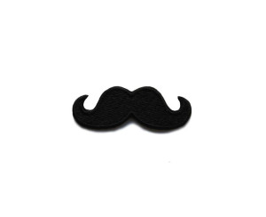 Haftowana Naszywka łatka Czarne Wąsy Moustache