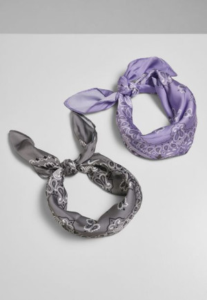 Satin Bandana 2-Pack Lavender/Asphalt
