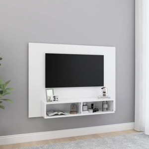 Lumarko Wisząca szafka pod TV, biała, 120 x 23,5 x 90 cm, płyta wiórowa