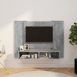 Lumarko Wisząca szafka pod TV, szarość betonu, 120 x 23,5 x 90 cm