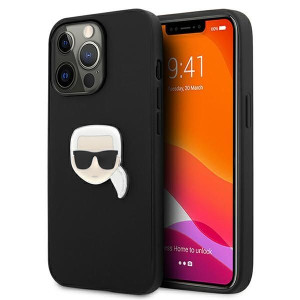 Karl Lagerfeld Leather Ikonik | Etui do iPhone 13 Pro - BLACK