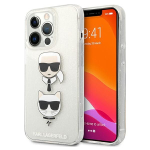 Karl Lagerfeld Choupette Glitter | Etui do iPhone 13 Pro - SILVER