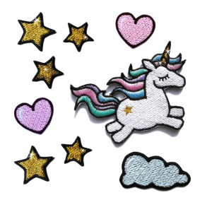 Zestaw haftowanych naszywek Jednorożec Unicorn