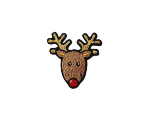 Naszywka haftowana Świąteczny Renifer Red Nose Reindeer