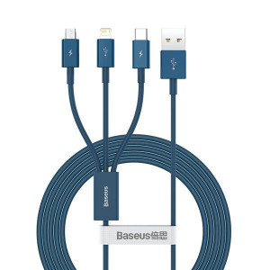 Baseus Superior | Kabel 3w1 USB - USB-C Micro Lightning 3,5A