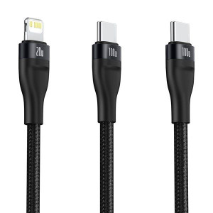 Baseus Flash Series | Kabel 2w1 Type-C - Type-C Lightning do iPhone 20W 100