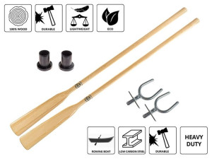 Wiosła szalupowe do łodzi 180+ dulki pałąkowe + osłony 40mm John Paddle