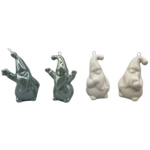 Mikołaj świąteczny ceramiczny bombka 7,8cm mix kolor