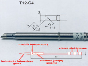 Grot stacji lutowniczej Bakon Hakko T12-C4