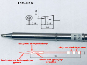 Grot stacji lutowniczej Bakon Hakko T12-D16
