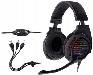 Słuchawki Gamingowe Rainbow Led Tracer + Mikrofon