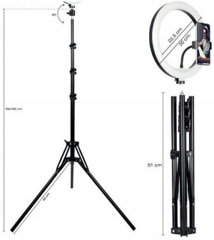 Lampa Live Stream Ring 30cm Statyw 185cm Tiktok