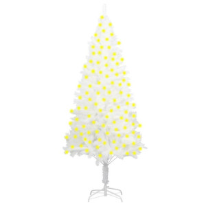 Lumarko Sztuczna choinka z lampkami LED, biała, 240 cm