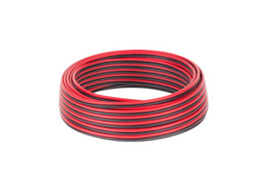Kabel głośnikowy CCA 0.75mm  czarno-czerwony 10M