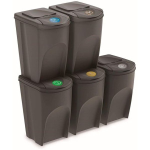 Zestaw koszy do segregacji Sortibox 5x35L szare IKWB35S5