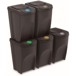 Zestaw koszy do segregacji Sortibox 5x35L antracyt IKWB35S5