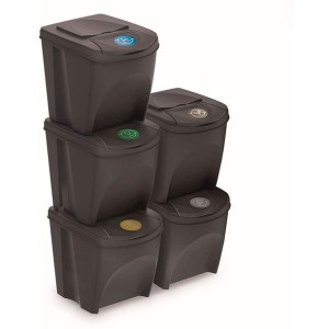 Zestaw koszy do segregacji Sortibox 5x25L antracyt IKWB25S5