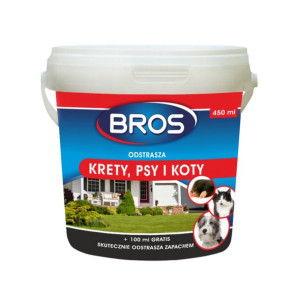 Preparat odstraszający krety,psy i koty Bros 350+100ml