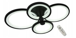 Lampa sufitowa Mikka LED PLAFON ŻYRANDOL PILOT 70W 4x RING czarna