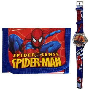 SPIDERMAN Zestaw Portfelik + Zegarek