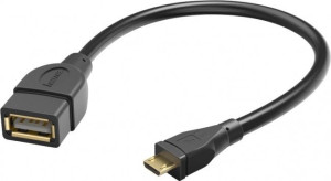 Kabel OTG USB-A - micro USB-B 15cm czarny Hama