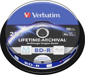 Płyty BD-R Verbatim M-DISC Print c. 25GB - 10 szt.