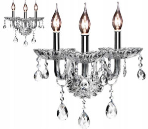 Lampa Kryształowa Kinkiet Glamour Szkło Kryształ 3