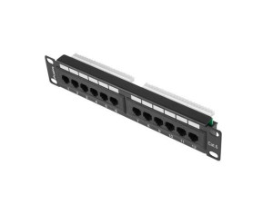 Patch Panel 12 Port 1U 10 cali Lanberg PPU6-9012-B