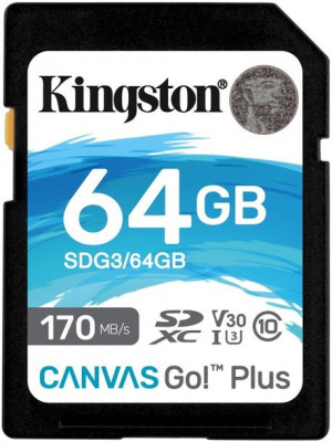 Kingston SDXC Canvas Go Plus 64GB 170R C10 UHS-I U