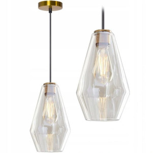 Lampa Wisząca Sufitowa Pojedyncza Glamour Szkło