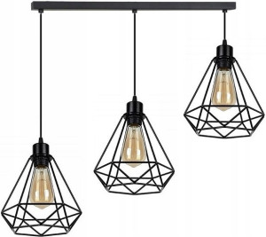 Lampa Sufitowa Wisząca W Stylu Loft Reno E27 Black