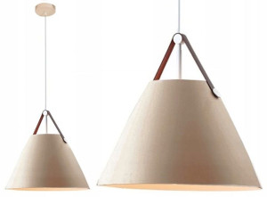 Lampa Wisząca Metalowa Na Pasku Scandi Buffo Beige