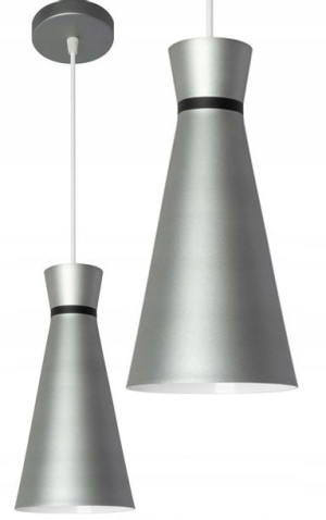 Lampa Wisząca Nowoczesna Kolory Tuba Szara E27