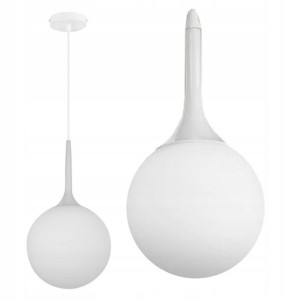 Lampa Sufitowa Wisząca Cary 20 Szkło Kula Biała