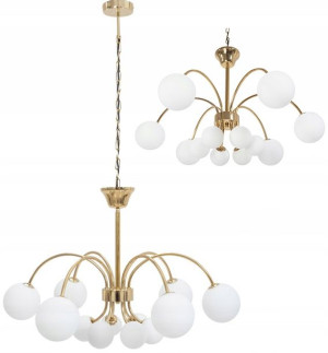 Lampa Sufitowa Żyrandol Wisząca Glamour 12 Szklana