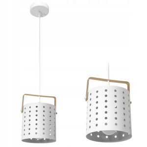 Lampa Sufitowa Wisząca Klosz Metal Biała Loft E27