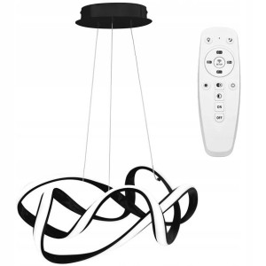 Lampa Sufitowa Wisząca Nowoczesna Led Black +pilot