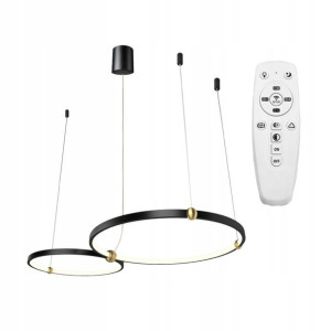 Lampa Wisząca Led Black Ring Czarna + Pilot 30x50