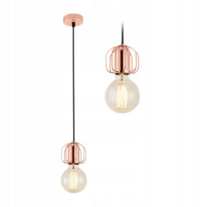 Lampa Wisząca Sufitowa Loft Metal Różowe Złoto