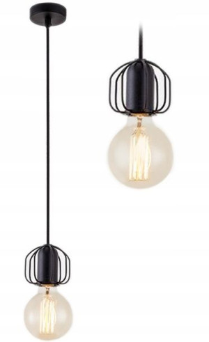 Lampa Sufitowa Wisząca Oprawka Czarny Loft Loft