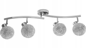 Lampa Sufitowa Podłużna Metalowa Potrójna Chrom 4