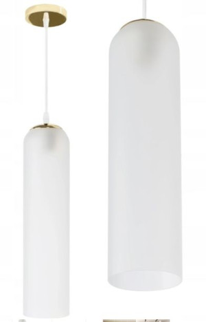 Lampa Sufitowa Wisząca Szklana Glamour White Gold
