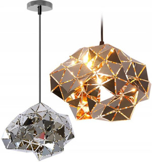 Lampa Sufitowa Wisząca Metalowa Lustrzana Loft