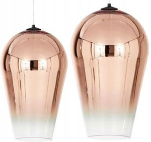 Lampa Sufitowa Szklana Lustrzana Rose Gold Róż E27