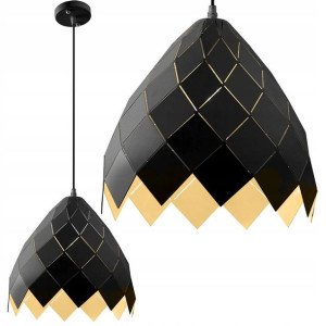 Lampa Sufitowa Wisząca Metalowa Czarna Loft E27