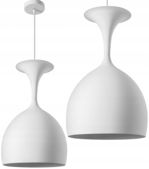 Lampa Sufitowa Wisząca Metal Kielich Biała White