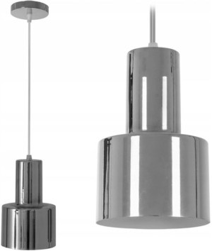Srebrna Chrom Lampa Sufitowa Metal Nowoczesna E27