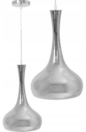 Lampa Wisząca Metalowa Glamour Satynowa Srebrna