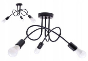 Lampa Wisząca Sufitowa Żyrandol Pająk 3 Czarna